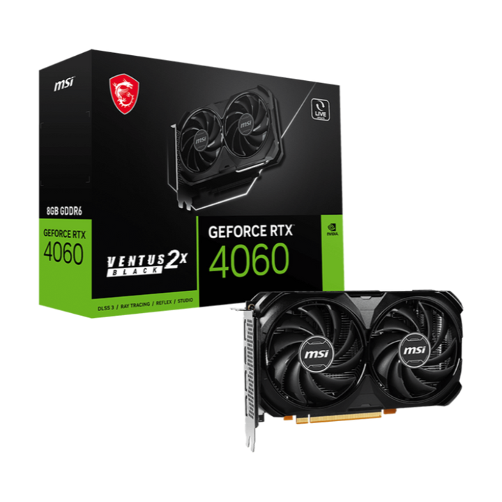 MSI GeForce RTX 4060 Ventus 2X Black 8GB Nvidia Graphic Card - Byte Baazar