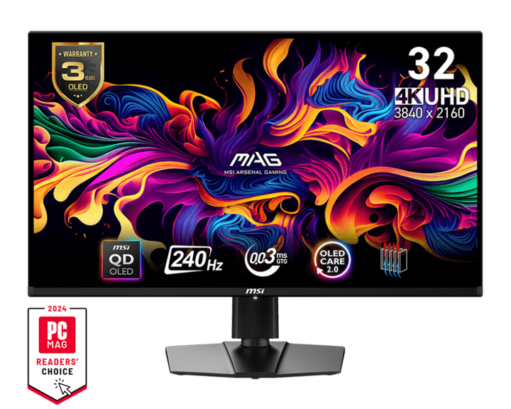 MSI MAG 321UPX QD 32 Inch 4K UHD QLED 240Hz 138.2% SRGB 0.03ms Adaptive Sync Gaming Monitor - Byte Baazar