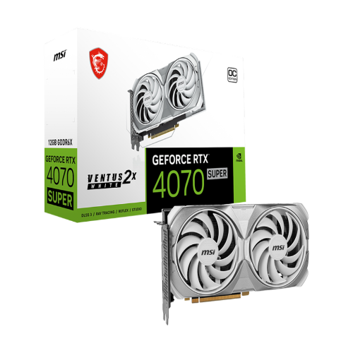 MSI GeForce RTX 4070 Super Ventus 2X OC White 12GB Nvidia Graphic Card - Byte Baazar