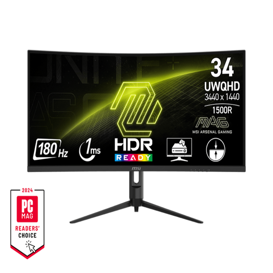 MSI MAG 342CQR E2 34 Inch 2K QHD 180Hz VA Panel 119% SRGB 1MS AMD Freesync Curved Gaming Monitor - Byte Baazar