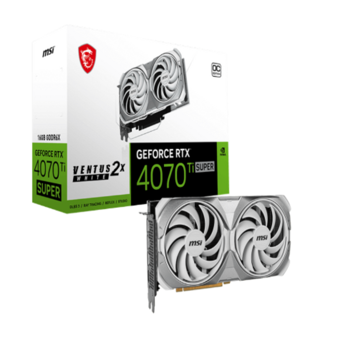 MSI GeForce RTX 4070 Ti Super Ventus 2X OC White 16GB Nvidia Graphic Card - Byte Baazar