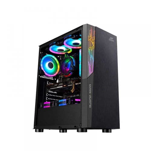 ANT ESPORTS ICE-120AG RGB ATX Mid Tower Cabinet (Black) - Byte Baazar