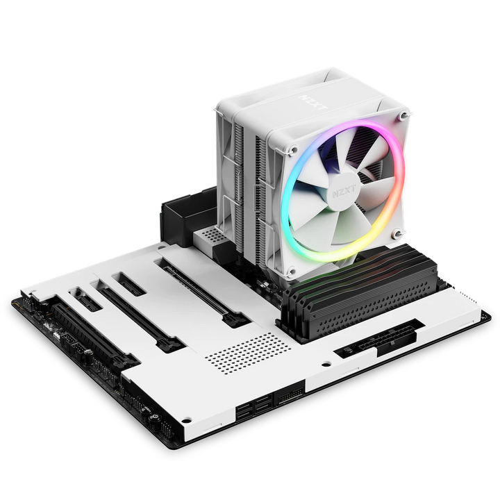 NZXT T120 RGB 120mm PWM RGB Single Tower CPU Air Cooler (White) - Byte Baazar