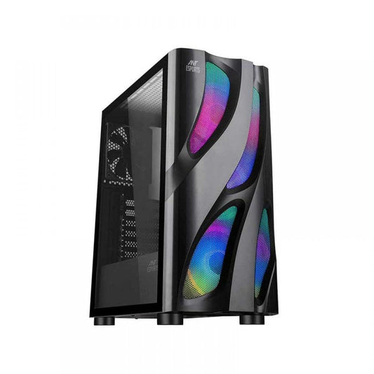 ANT ESPORTS ICE-320TG RGB ATX Mid Tower Cabinet (Black) - Byte Baazar