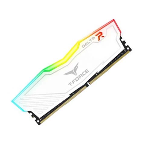 TEAMGROUP T-Force Delta RGB 16GB ( 16GB x 1 ) 3600MHz DDR4 RAM ( White ) - Byte Baazar