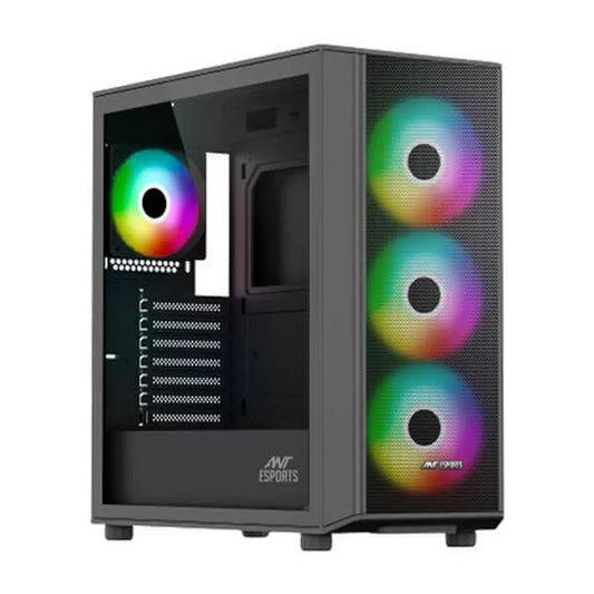 ANT ESPORTS 411 Air ARGB EATX Mid Tower Cabinet (Black) - Byte Baazar