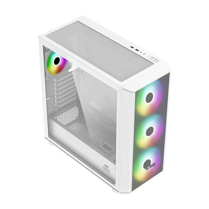 ANT ESPORTS 411 Air ARGB EATX Mid Tower Cabinet (White) - Byte Baazar