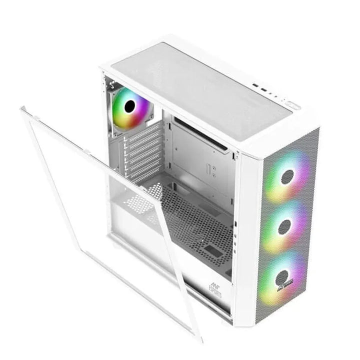 ANT ESPORTS 411 Air ARGB EATX Mid Tower Cabinet (White) - Byte Baazar