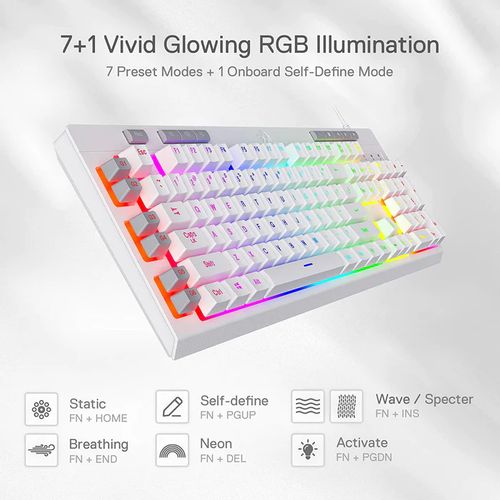 REDRAGON Shiva K512 Full Size Membrane Wired Gaming Keyboard ( White ) - Byte Baazar