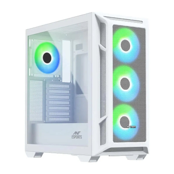 ANT ESPORTS 611 Air ARGB ATX Mid Tower Cabinet (White) - Byte Baazar