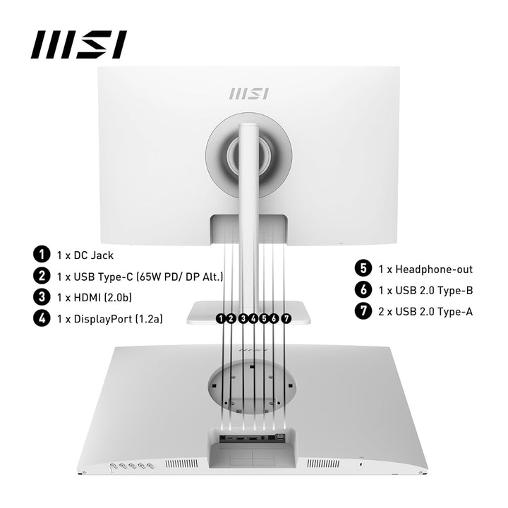 MSI Modern MD272QXPW 27 Inch QHD 100Hz IPS Panel 115% SRGB 1MS Adaptive Sync IPS Business Monitor - Byte Baazar