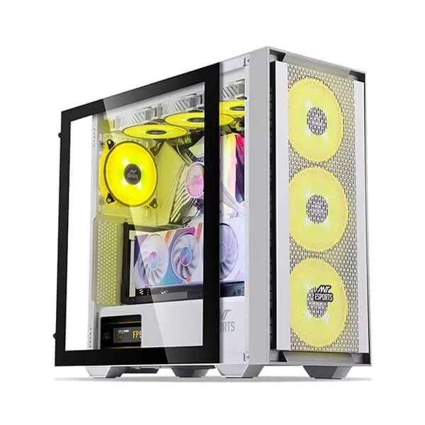 ANT ESPORTS 690 Air ARGB ATX Mid Tower Cabinet (White) - Byte Baazar