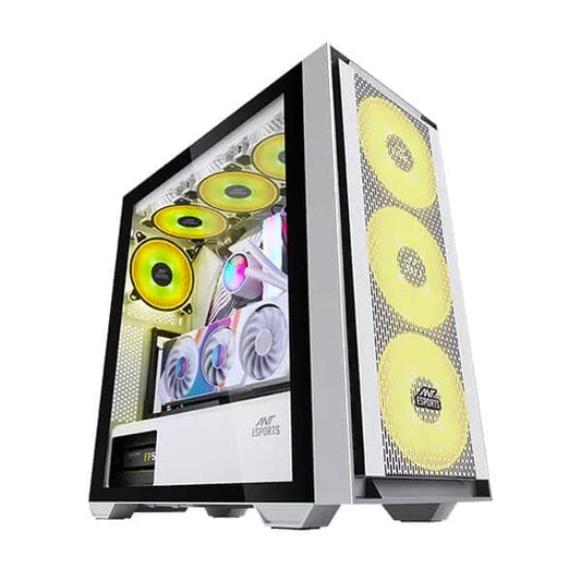 ANT ESPORTS 690 Air ARGB ATX Mid Tower Cabinet (White) - Byte Baazar