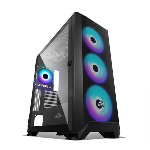 ANT ESPORTS 711 Air Mesh ARGB EATX Mid Tower Cabinet (Black) - Byte Baazar