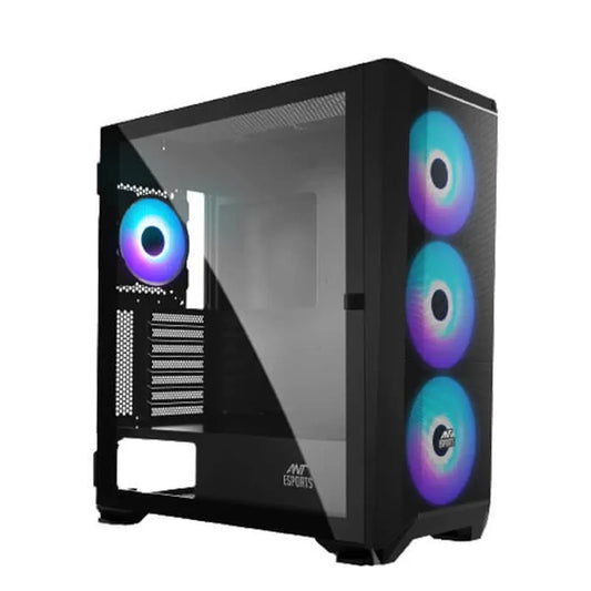 ANT ESPORTS 711 Air Mesh ARGB EATX Mid Tower Cabinet (Black) - Byte Baazar