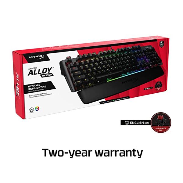 HYPERX Alloy MKW100 RGB Full Size Mechanical Gaming Keyboard ( Black ) ( Linear Red Switch ) - Byte Baazar