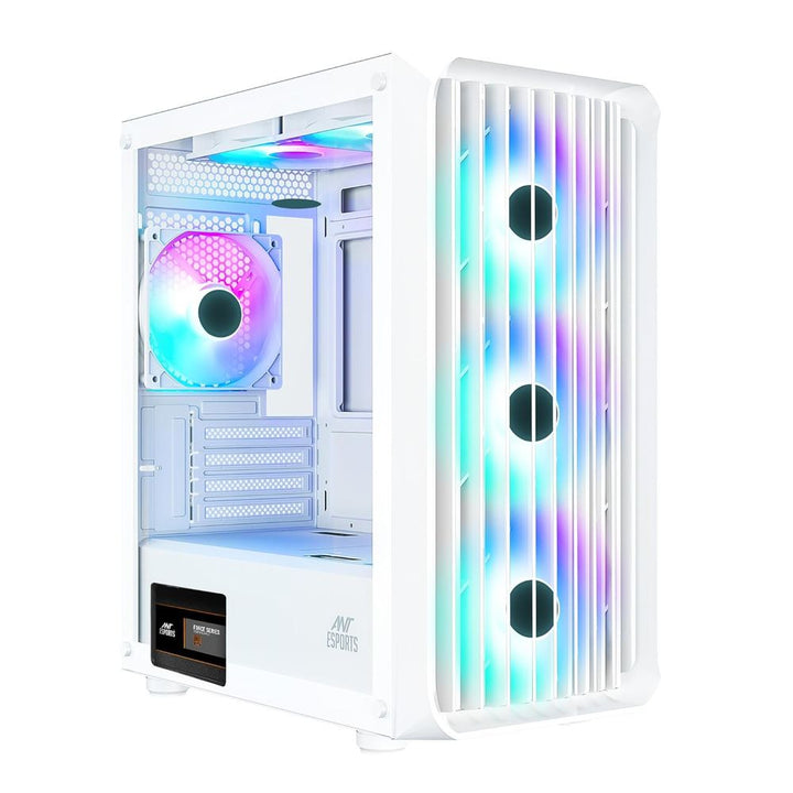 ANT ESPORTS 205 Mini 6F ARGB MATX Mini Tower Cabinet ( White ) - Byte Baazar