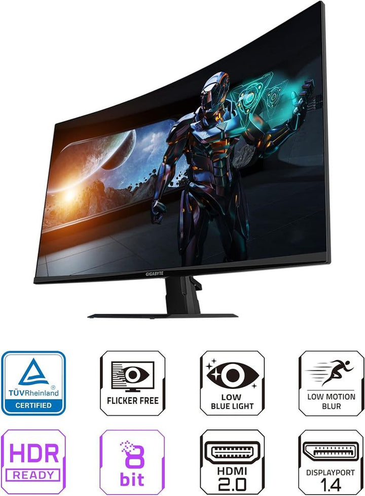 GIGABYTE GS32QC 32 Inch QHD 165Hz VA Panel 109% SRGB 1MS NVIDA Gsync Gaming Monitor - Byte Baazar