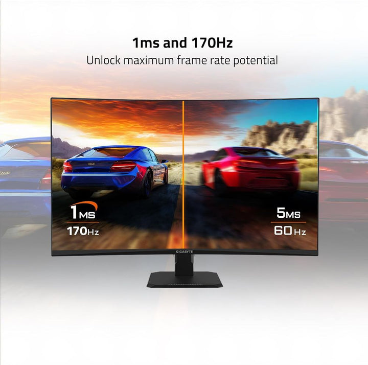 GIGABYTE GS32QC 32 Inch QHD 165Hz VA Panel 109% SRGB 1MS NVIDA Gsync Gaming Monitor - Byte Baazar