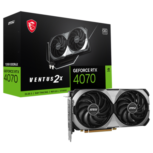 MSI GeForce RTX 4070 Ventus 2X E 12GB OC Nvidia Graphic Card - Byte Baazar