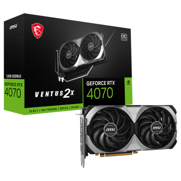 MSI GeForce RTX 4070 Ventus 2X E 12GB OC Nvidia Graphic Card - Byte Baazar