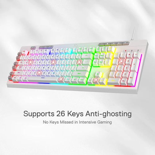 REDRAGON Shiva K512 Full Size Membrane Wired Gaming Keyboard ( White ) - Byte Baazar