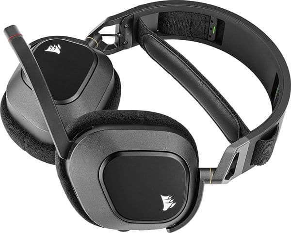 CORSAIR HS80 RGB USB Wireless 7.1 Surround Gaming Headphone ( Carbon ) ( PC/ PS5 /PS4 ) - Byte Baazar