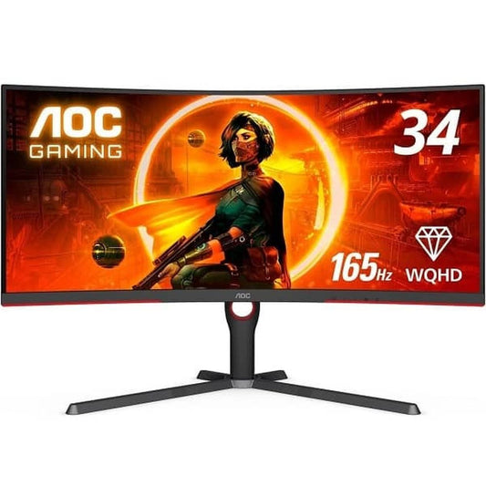 AOC CU34G3S 34Inch QHD 165Hz VA Panel 119%SRGB 1ms AMD Freesync VA Gaming Monitor - Byte Baazar