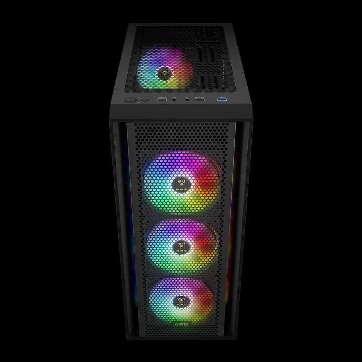 GAMDIAS Aura GC2 Elite RGB ATX Mid Tower Cabinet (Black) - Byte Baazar