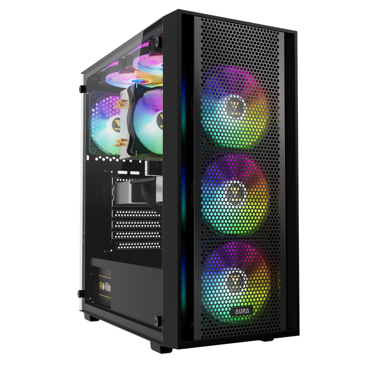 GAMDIAS Aura GC2 Elite RGB ATX Mid Tower Cabinet (Black) - Byte Baazar