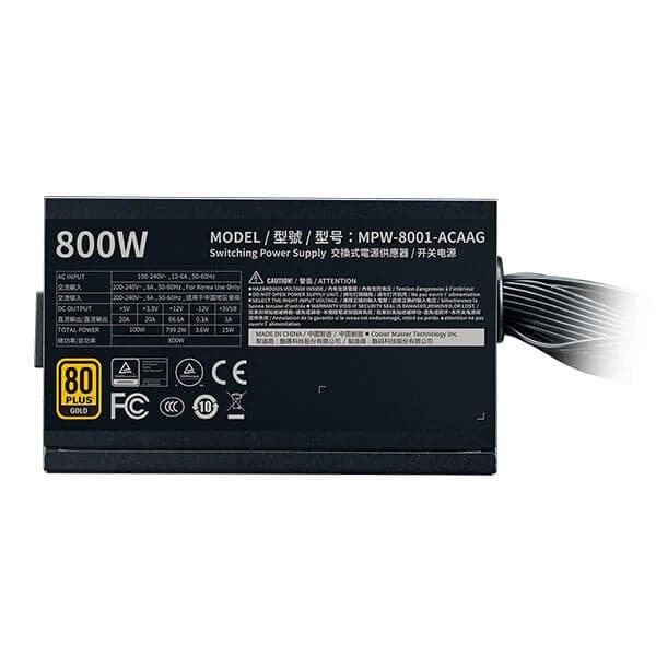 COOLER MASTER G800 80 Plus Gold Non Modular Power Supply (800 W) - Byte Baazar