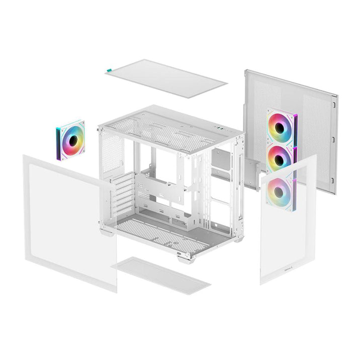 DEEPCOOL CG530 4F ARGB ATX Mid Tower Cabinet (White) - Byte Baazar