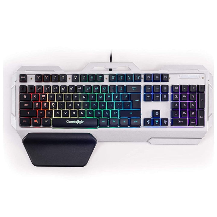 COSMIC BYTE CB-GK-06 Galactic Full Size Membrane Wired Gaming Keyboard ( Black / Silver ) - Byte Baazar