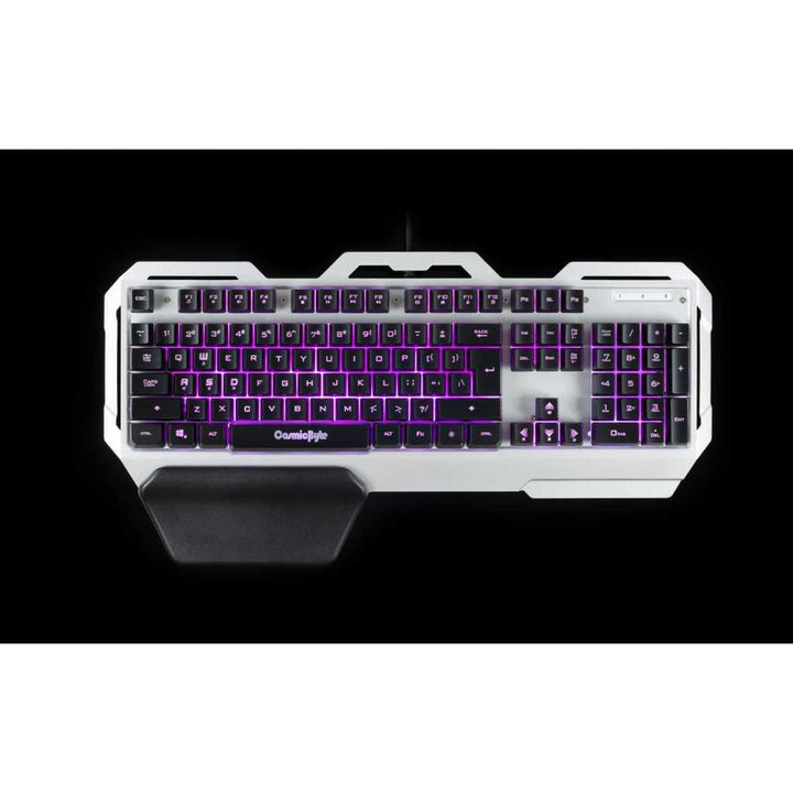 COSMIC BYTE CB-GK-06 Galactic Full Size Membrane Wired Gaming Keyboard ( Black / Silver ) - Byte Baazar