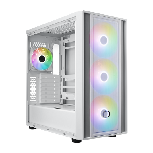 COOLER MASTER MB600 ARGB ATX Mid Tower Cabinet (White) - Byte Baazar