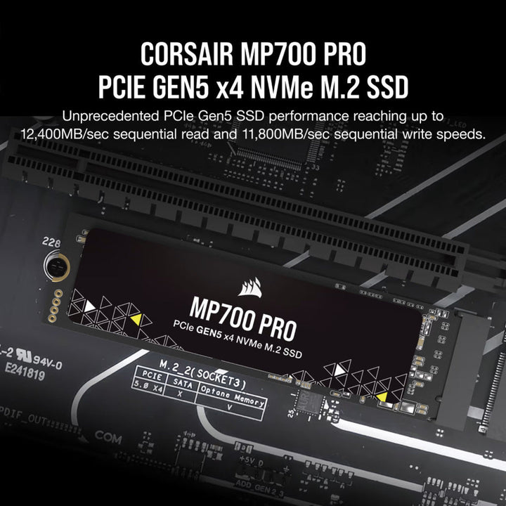 CORSAIR MP700 Pro 1TB M.2 NVME Gen5 Internal Solid State Drive ( SSD ) - Byte Baazar