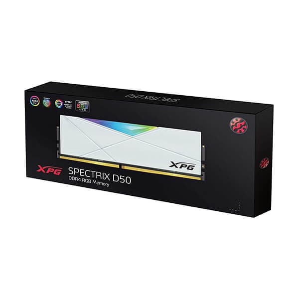 ADATA XPG Spectrix D50 RGB 16GB ( 16GB x 1 ) 3200MHz DDR4 RAM ( White ) - Byte Baazar