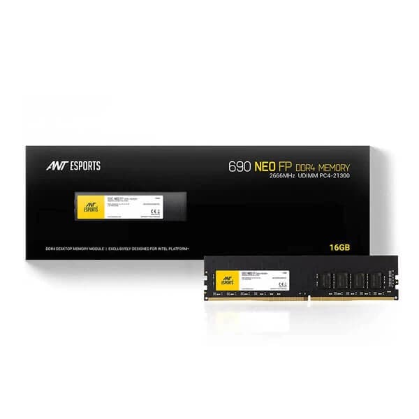 ANT ESPORTS 690 NEO FP 16GB ( 16GB x 1 ) 2666MHz DDR4 RAM - Byte Baazar