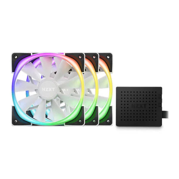 NZXT Aer RGB 2 120mm RGB Cabinet Fans (White) (Triple Pack) - Byte Baazar