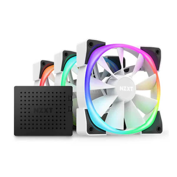 NZXT Aer RGB 2 120mm RGB Cabinet Fans (White) (Triple Pack) - Byte Baazar