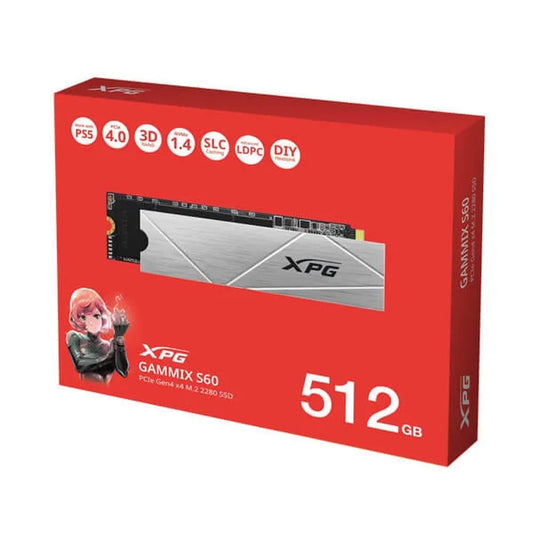 ADATA XPG Gammix S60 512GB M.2 NVME Gen4 Internal Solid State Drive ( SSD ) - Byte Baazar