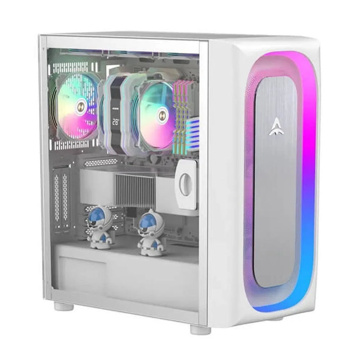 ALSEYE Ai Pro ARGB Mesh ATX Mid Tower Cabinet (White) - Byte Baazar