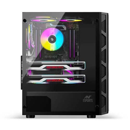 ANT ESPORTS 510 Air ARGB EATX Mid Tower Cabinet (Black) - Byte Baazar