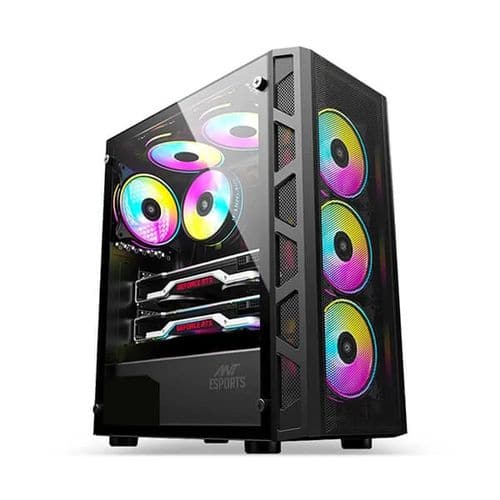 ANT ESPORTS 510 Air ARGB EATX Mid Tower Cabinet (Black) - Byte Baazar