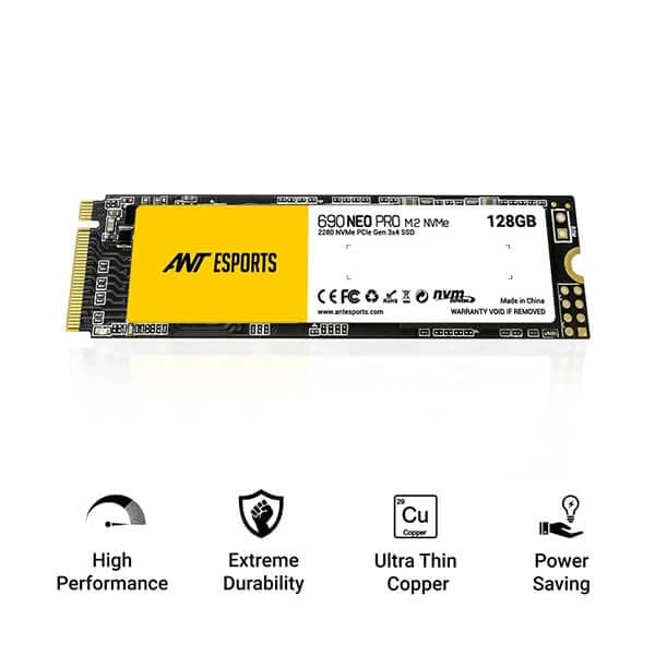 ANT ESPORTS 690 Neo Pro 128GB M.2 NVMe Gen3 Solid State Drive (SSD) - Byte Baazar