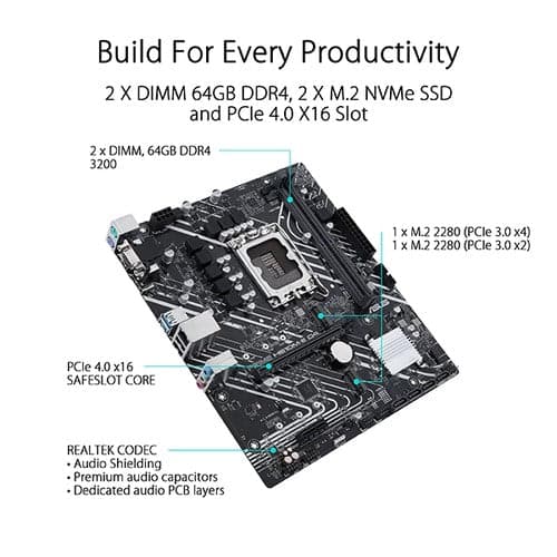 ASUS Prime H610M-E DDR4 Intel Motherboard - Byte Baazar