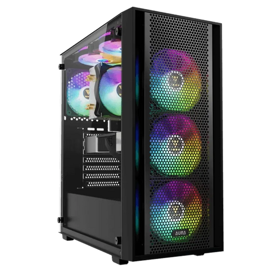 GAMDIAS Aura GC2 Elite V2 ARGB ATX Mid Tower Cabinet ( Black ) - Byte Baazar