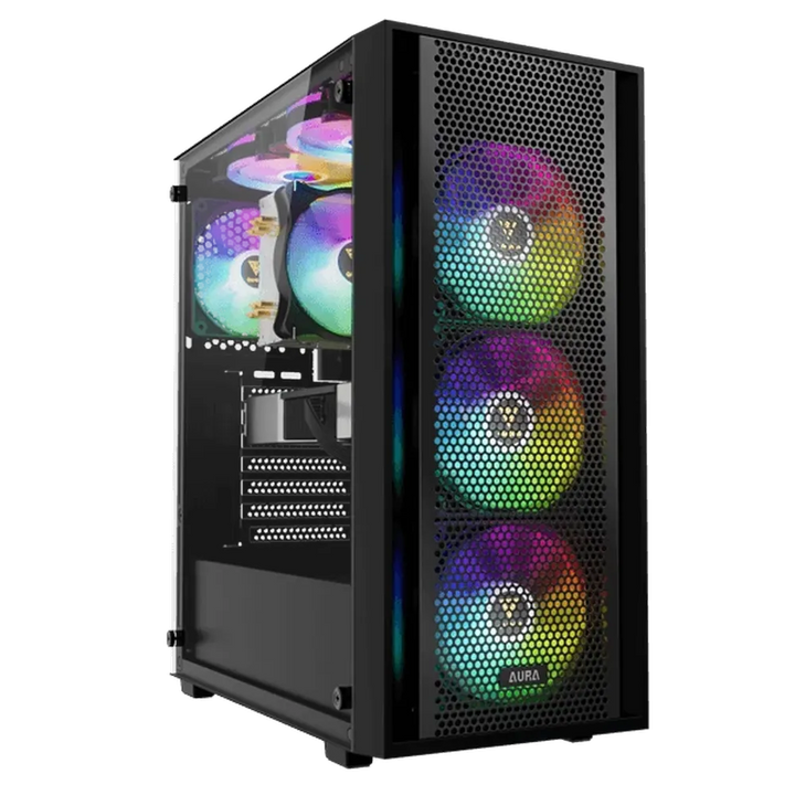 GAMDIAS Aura GC2 Elite V2 ARGB ATX Mid Tower Cabinet ( Black ) - Byte Baazar