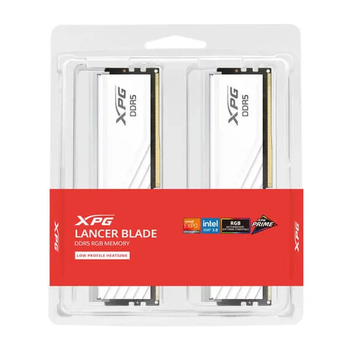 ADATA XPG Lancer Blade RGB 48GB ( 24GBx2 ) DDR5 6000MHz RAM ( White ) - Byte Baazar