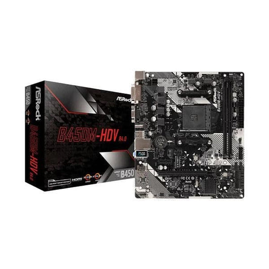 ASROCK B450M-HDV R4.0 DDR4 AMD Motherboard - Byte Baazar